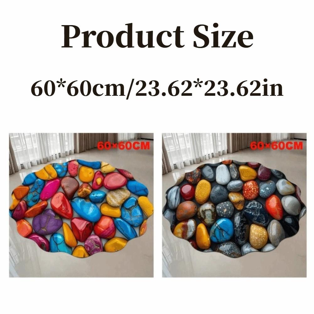 Chinese-style Cobblestone Carpet Nordic Abstract Door Rug Creativity Bathroom Floor Mat  Home Decor