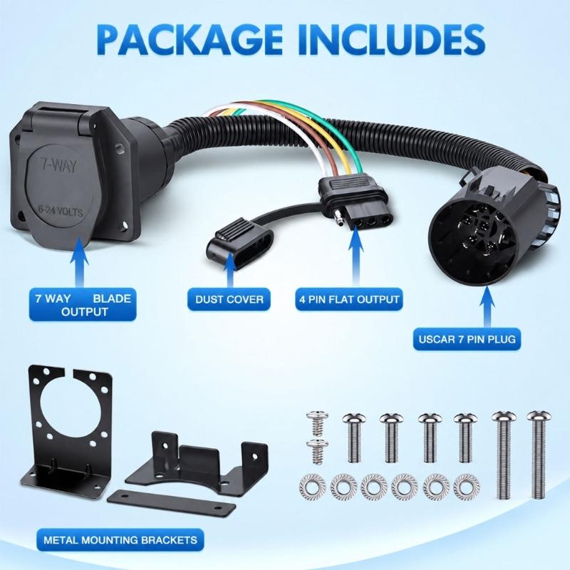 Trailer Light Wiring Interface for 12 V Electrical Circuits, Bringing Tail, Brake, and Turn Signal Connections into One Electrical Point