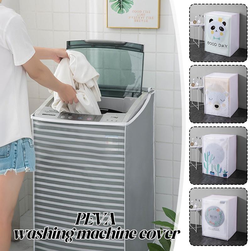 Carton Cactus Print PVEA Washing Machine Cover Universal Waterproof Sunscreen Automatic Roller Open Dust Cover Dust Cloth New