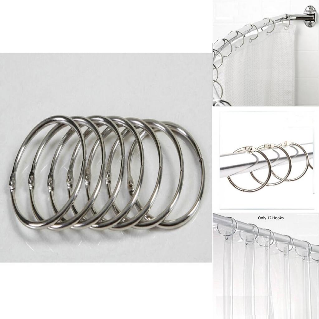 Modern Minimalist Metal Shower Curtain Hook Rings With Open Ends For Bathroom Decor