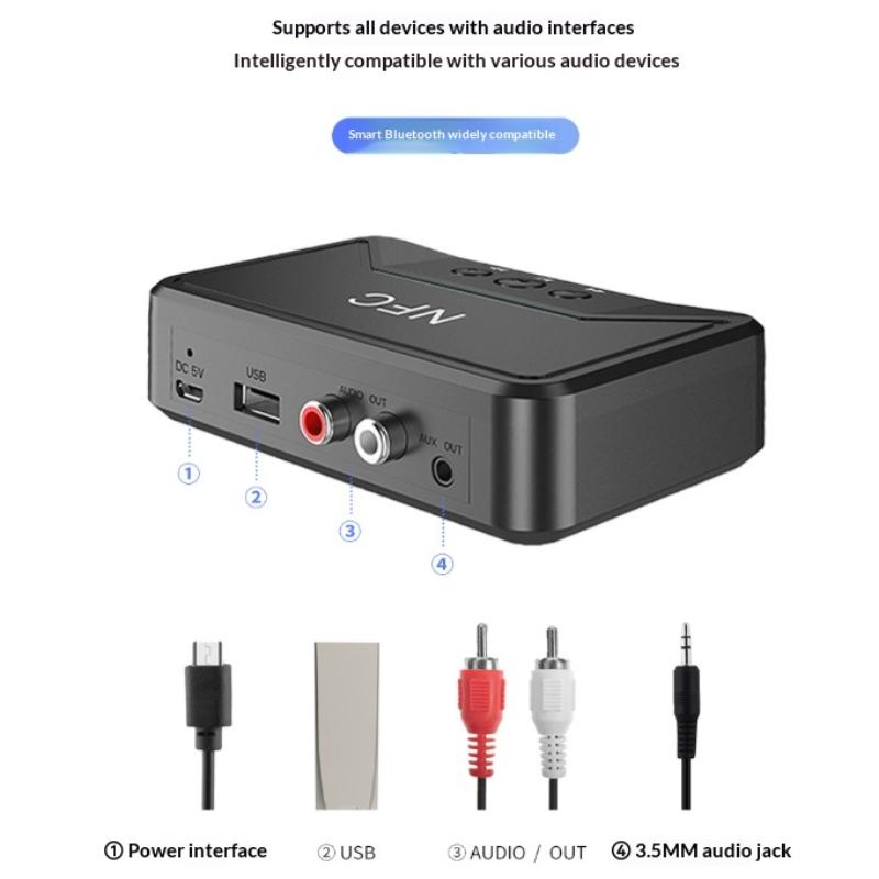 Bluetooth 5.3 Receiver, Nfc Wireless Bluetooth Adapter, Rcau Disk Player, Desktop Bluetooth Receiver