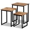 Table basse gigogne - vidaXL - 3 pcs - Teck massif - Rectangulaire - Salon - Marron