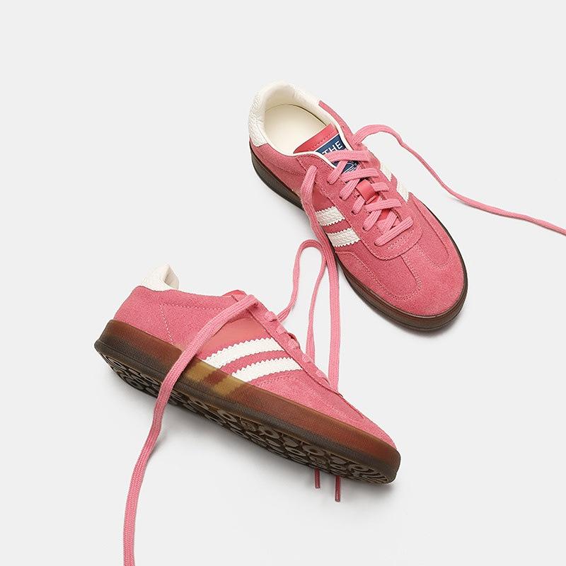 2025 Spring New Women's Shoes Casual Sports Shoes Flat Baseplate Shoes Leather Versatile Retro Forrest Gump Shoes German Training Shoes Women