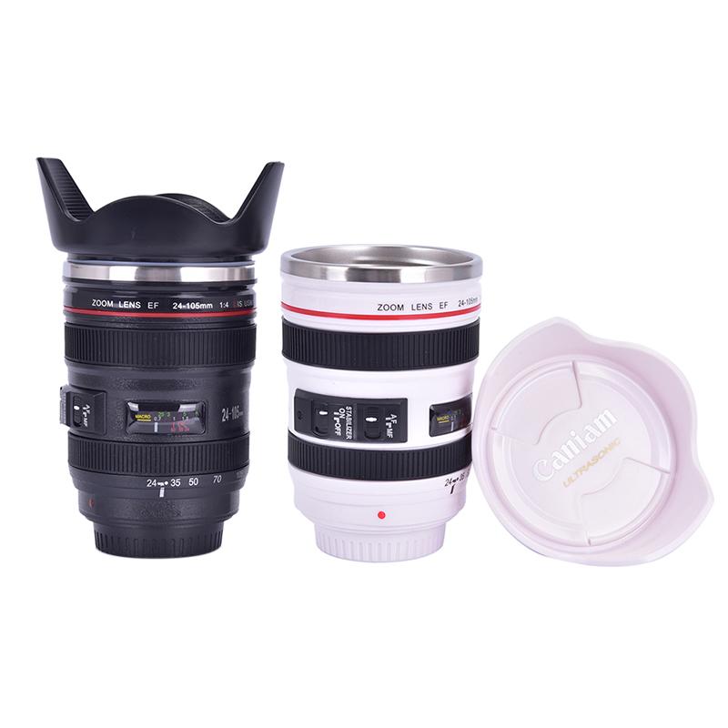 Buy Camera Lens Thermos Cup Coffee Travel Stainless Steel Mug With Lid LeakProof at affordable
