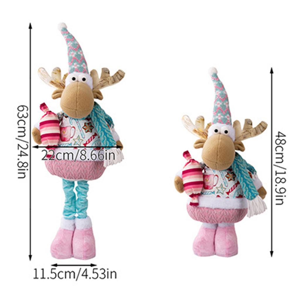 Teleskopische Weihnachtspuppe mit einziehbaren Beinen Schneemann Elch Alter Mann Rosa Teleskoppuppe Einziehbare Weihnachtspuppe für Zuhause