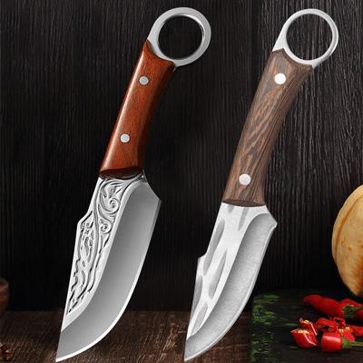 Professional Kitchen Boning Knife Forged Butcher Knife Mongolian Hand Knife Meat Cleaver Vegetable and Fruit Knife with Cover