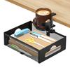 Andacar Under-Table Storage Rack, 360-Degree Rotation, with Drink Holder, Clamp-Type, No Drilling Required, Easy Installation, Cable Management, Cord