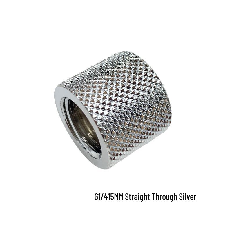 

15MM Silver/Black Through-Type Water Cooling Connector, G4/1.5 Inch Internal Thread