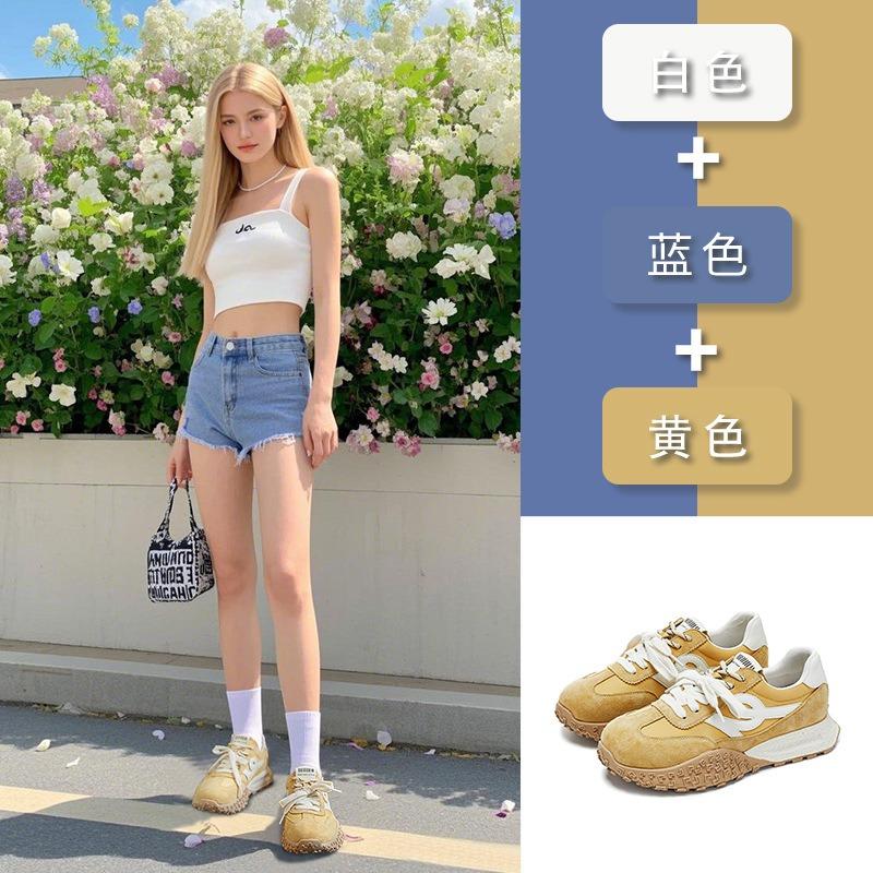 Leather Platform Women's Spring New Retro Flat-bottomed Versatile Casual Sports Shoes Single Shoes