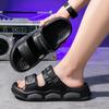 Men's Slippers Thick Sole Summer Beach Slides EVA Lightweight Open-toe Sandals for Men Non-slip Indoor Bathroom Home Shoes