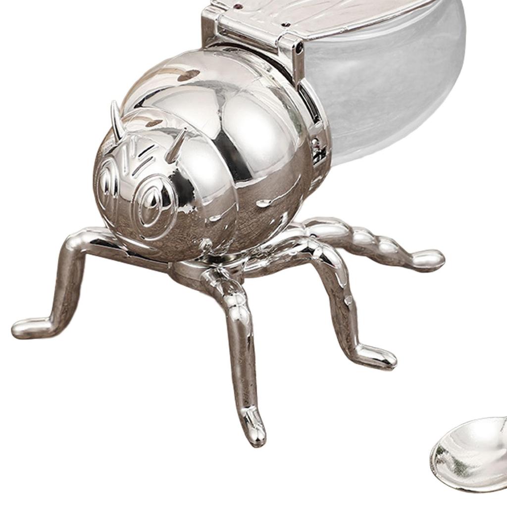 Bee Shaped Honey Jar Storage Pot with Spoon Creative Ornament Modern Sugar Pots Condiment Pot for Parties Housewarming Gift