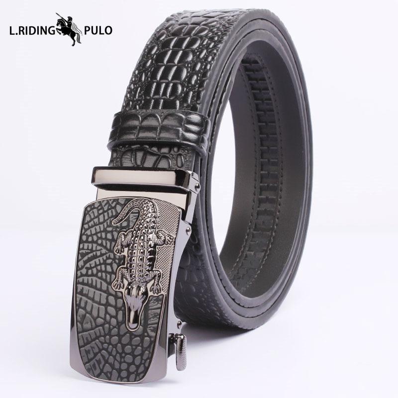 Crocodile Leather Men's Belt Automatic Business Casual Belt Belt High-grade First Layer Cowhide Fashion Belt