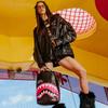 New SPRAYGROUND Shark Mouth PVC Backpacks Men Black/Pink W1035718