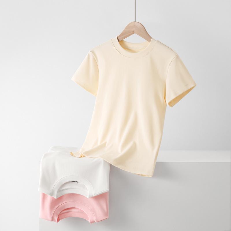 Women's French Round Neck Short-Sleeve T-Shirt with Straight Shoulders