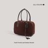 Autumn and winter new bowling matte texture suede suede simple handbag commuter retro bag