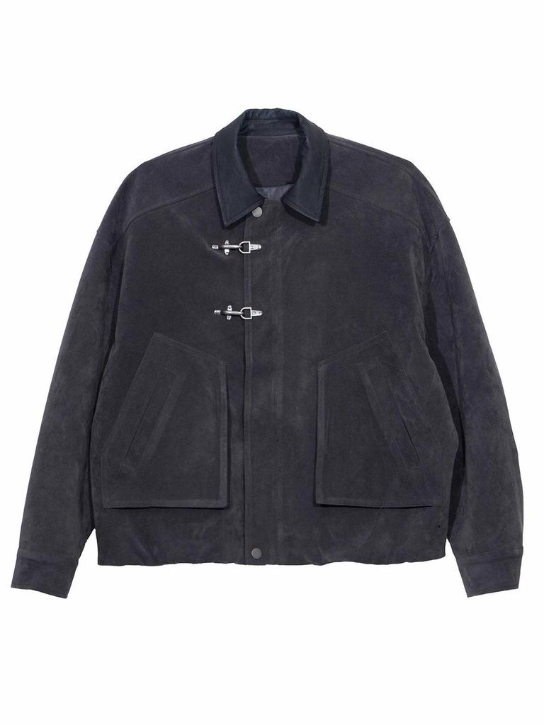 American Retro Suede Short Jacket for Men – Trendy Autumn/Winter Lapel Outerwear