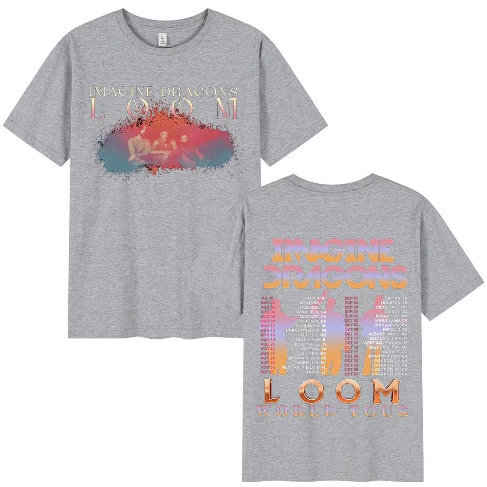 

Imagine Dragons Loom Мировой Тур Футболки Хип-Хоп Рок-группа Винтажная Мужская Футболка Подарок для Фанатов Хлопок Свободная Уютная Футболка с Коротким Рукавом 4XL