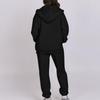 Women's Fashion Hooded Long Sleeve Solid Color Zipper Elastic Waist Loose Sweatshirt Set