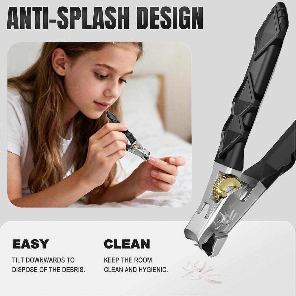 Toenail Clippers for Thick Toenails, Nail Clippers for Men with Wide Jaw Opening, Heavy Duty Ingrown Toe Nail Clippers with Long Handle for Seniors,