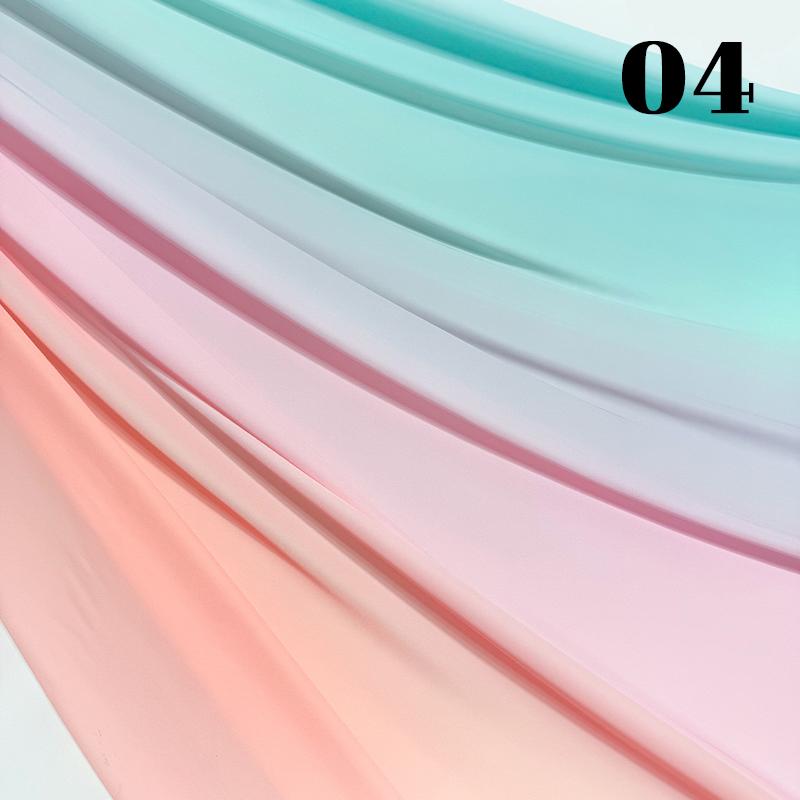 50cm Chiffon Gradient Fabric Hanfu Ancient Style Rainbow Gradient Fabric Stage Costume Design Skirt Dress DIY Sewing Material