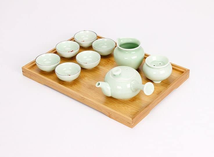 Ansimple Bamboo Tray, Tea and Cafe Tray, Small, Medium, and Large Sizes Available, Square, Tabletop, Japanese Style, Simple, Natural (41 X 29 X 2.4