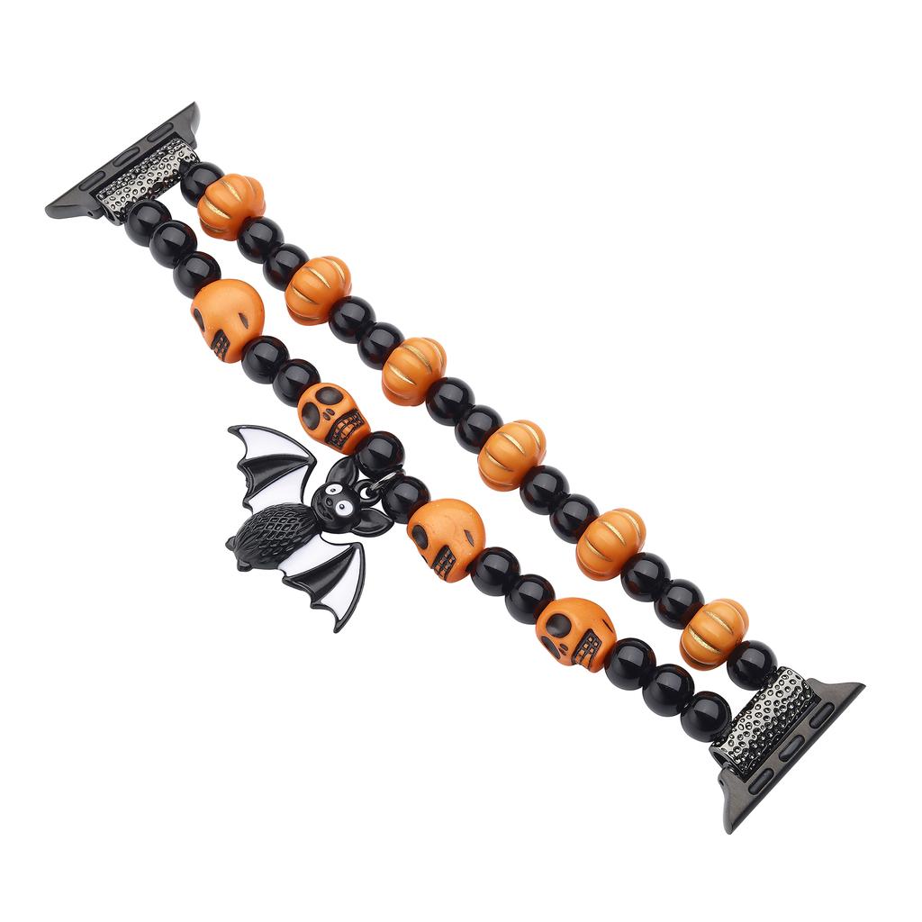 Halloween Spider/Bat Beaded Strap for Apple Watch 10 46mm/Ultra 2/Ultra 49mm/9 8 7 45mm/SE (2023) SE (2022) SE 6 5 4 44mm/3 2 1 42mm