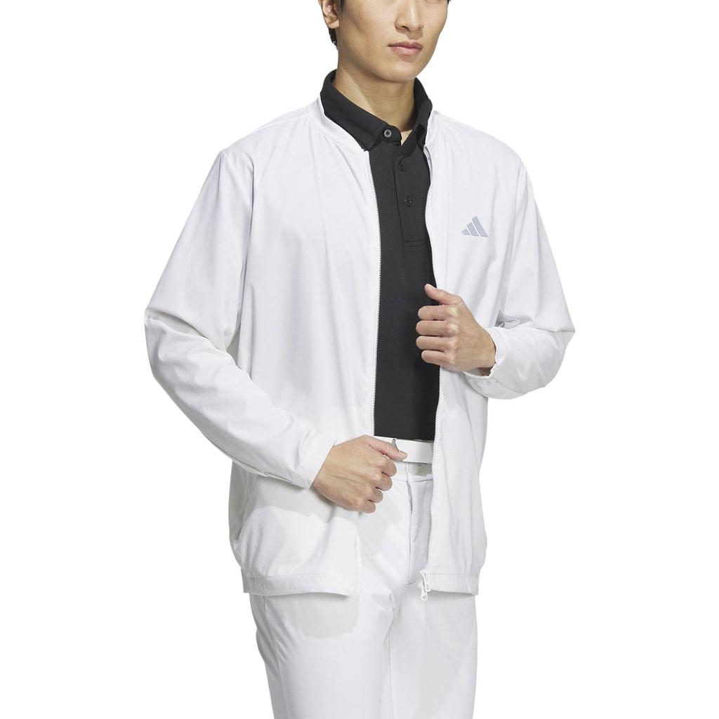 Adidas SS23 Solid Color Zip-Up Fitness Top Men Tops White HS9995