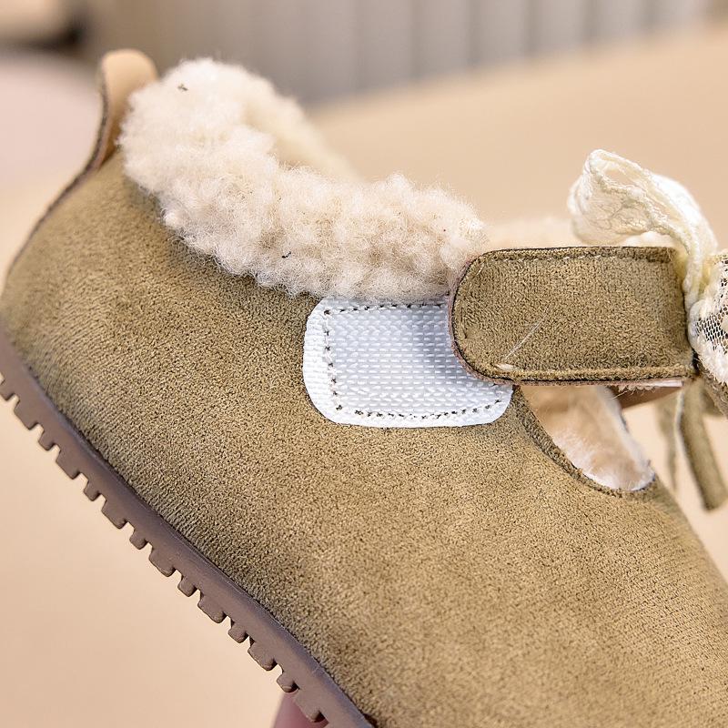2025 Winter French Plush Fur Bow Lace Shoes: Elegant Birkenstock Style for Evening Gowns