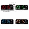 12/24H Format Large Digital Clock Date Week Alarm Clock Electronic Dual Alarms  Bedside Table