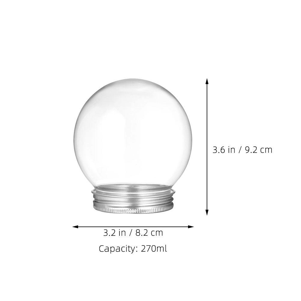 9Pcs DIY Snow Globe Kit Plastic Candy Jars with Screw Off Caps for Winter Snow Globe Craft Making Water Globes Ornament