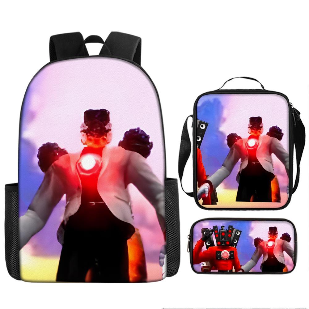 Toilet Man Spoof Schoolbag New Pupil Backpack Satchel Pencil Case