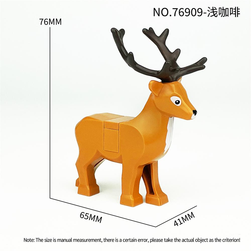 MOC City Animal Building Block Tiger Sika Deer Giraffe Chimpanzee Elephant Figures Zoo Fram Accessories Bricks Children Toys