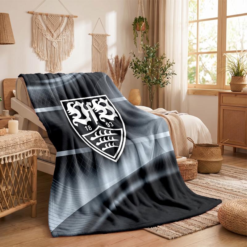 Coperta in Pile a Tema VfB Stuttgart Morbida e Accogliente Coperta in Peluche per Camera da Letto Divano Viaggio