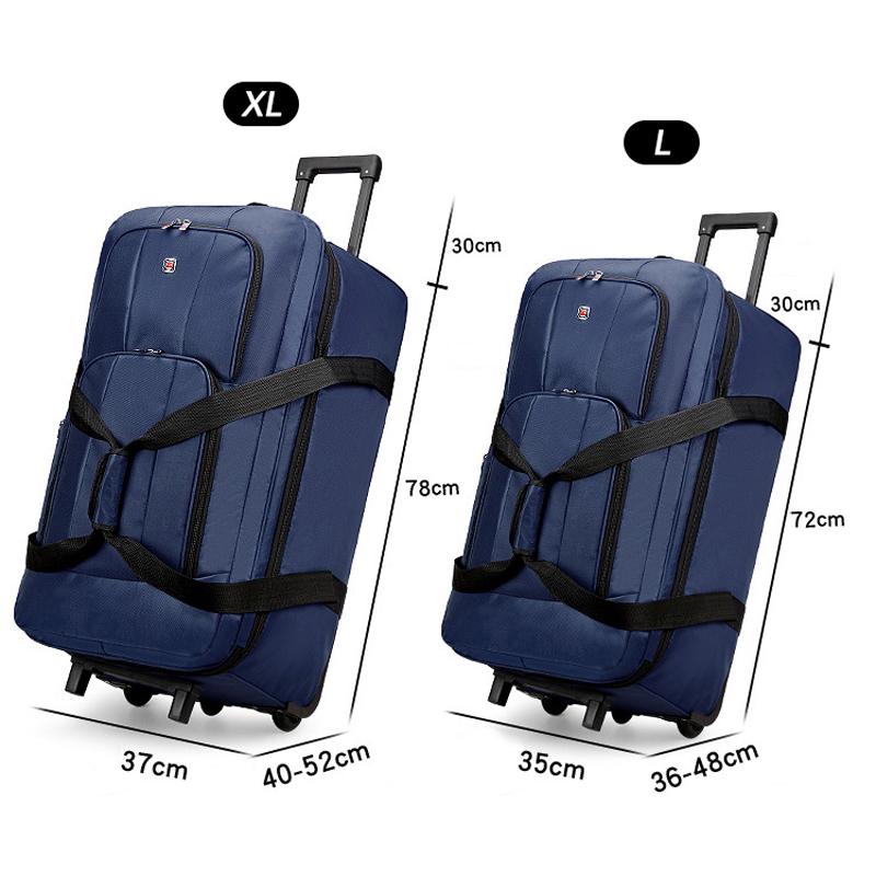Wheel Bag Large-capacity Oxford Cloth Trolley Travel Bag for Men Women Going Out To Work Storage Folding Luggage Bag Checked Luggage Bag