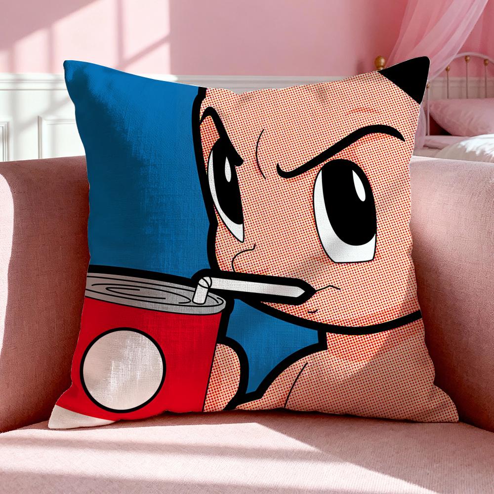 Cartoon AAstro Boy Cushion Cover Breathable Linen Pillowcase Summer Odorless EcoFriendly Invisible Zipper Washable