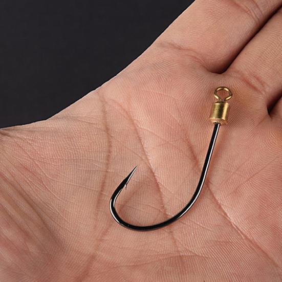 5Pcs/Bag 45824 Fishing Hooks with Swivel Rotating Sharp Barb Rustproof Fixing Fishes Stainless