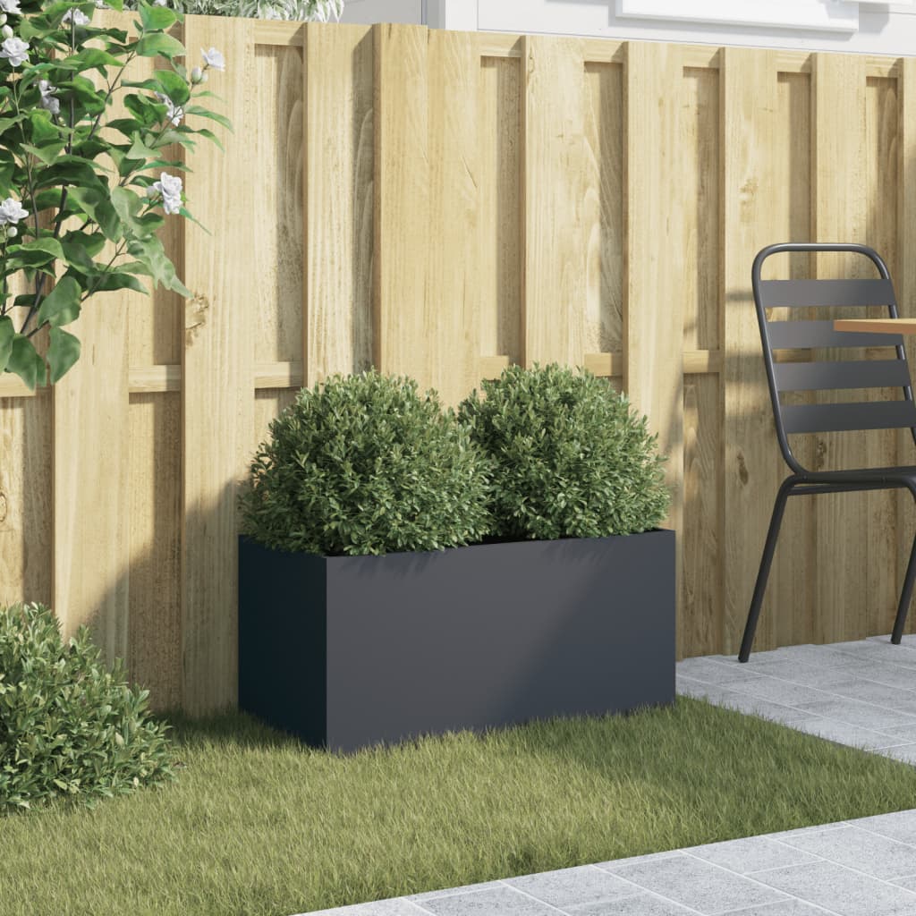 Plant Pot Anthracite 62 x 30 x 29 cm Steel