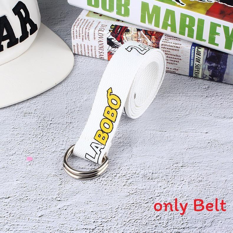 

Модный узор Буква Нейтральный Повседневный Нейлоновый Поясной Ремень с Двойной Пряжкой белый