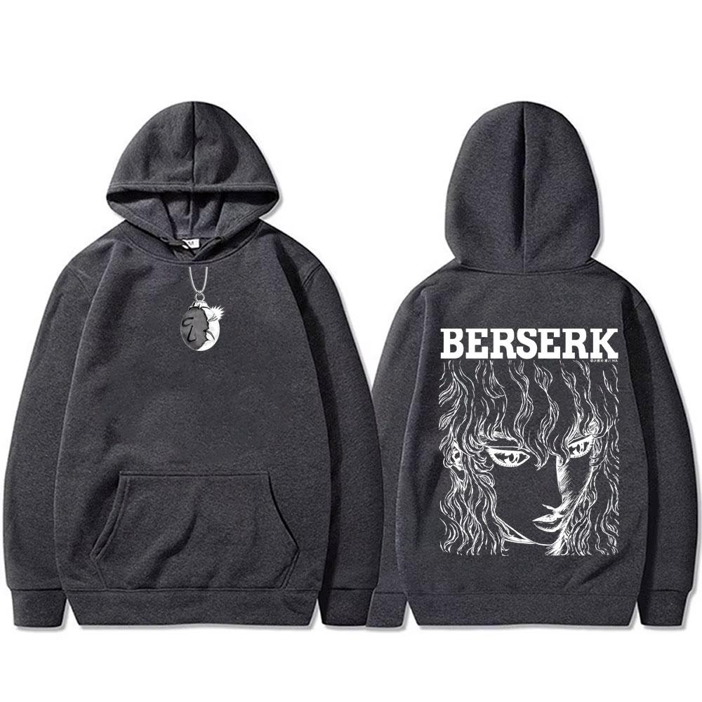Felpa con cappuccio Anime Berserk Griffith Felpa Retro Manga Skull Knight Gatsu Zodd Guts Uomo Moda Felpe Oversize