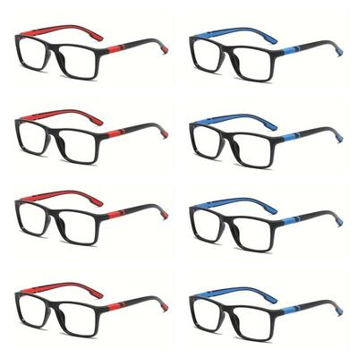 8PCS Ultra Light Photochromic Reading Glasses for Men Color Changing Presbyopia Glasses Anti Blue Light Far Sighted Glasses