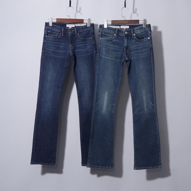 

Washed Dark Blue Low Waist Tight Slightly Flared Jeans Export Sweet Mid Rise Boot Old Blue (Pants length R) Code 8 approx. 29