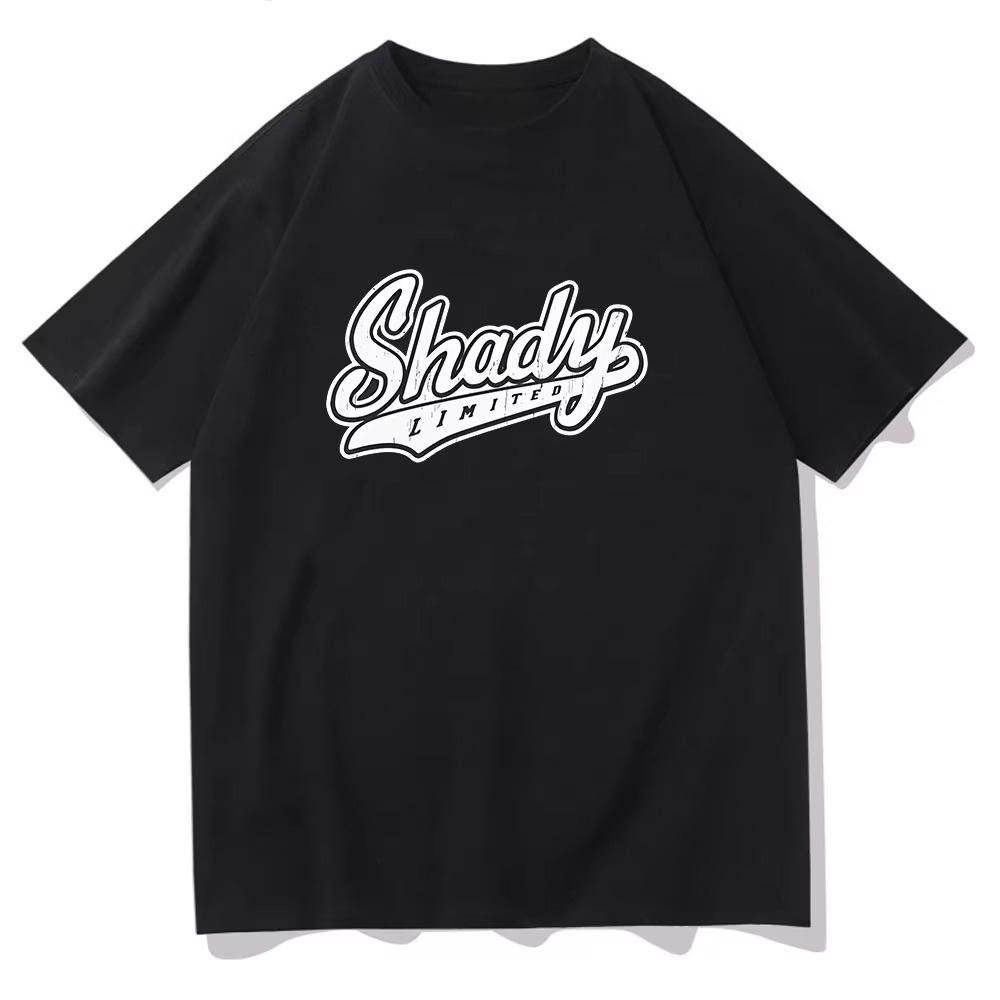 Eminem Shady TShirt Rapper Music Gift for Fan T Shirts Men Women Round Neck Short Sleeve Top 2026 Summer Pure Cotton Streetwear