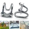 2Pcs U Bolt 20 25 32 M8 Galvanized Double U-Cross Tube Pipe Clamp Screw Steel Connector Scaffolding Fixing Cross Clamp