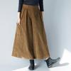 2025 Autumn/Winter Women's Corduroy Elastic Waist Wide-Leg Pants Skirt