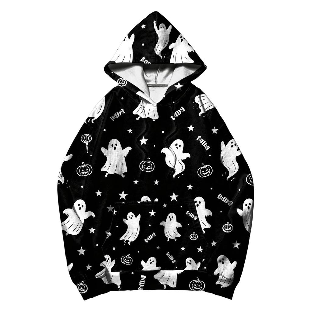 Women's Halloween Print Hoodie Pullover for Casual Everyday Wear