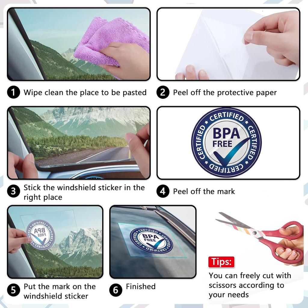 20 Pcs Car Windshield Sticker Applicator Static Cling Window Film For Christmas Easy Clear Vinyl Car Window Windshield Protection Film Sticker Auto