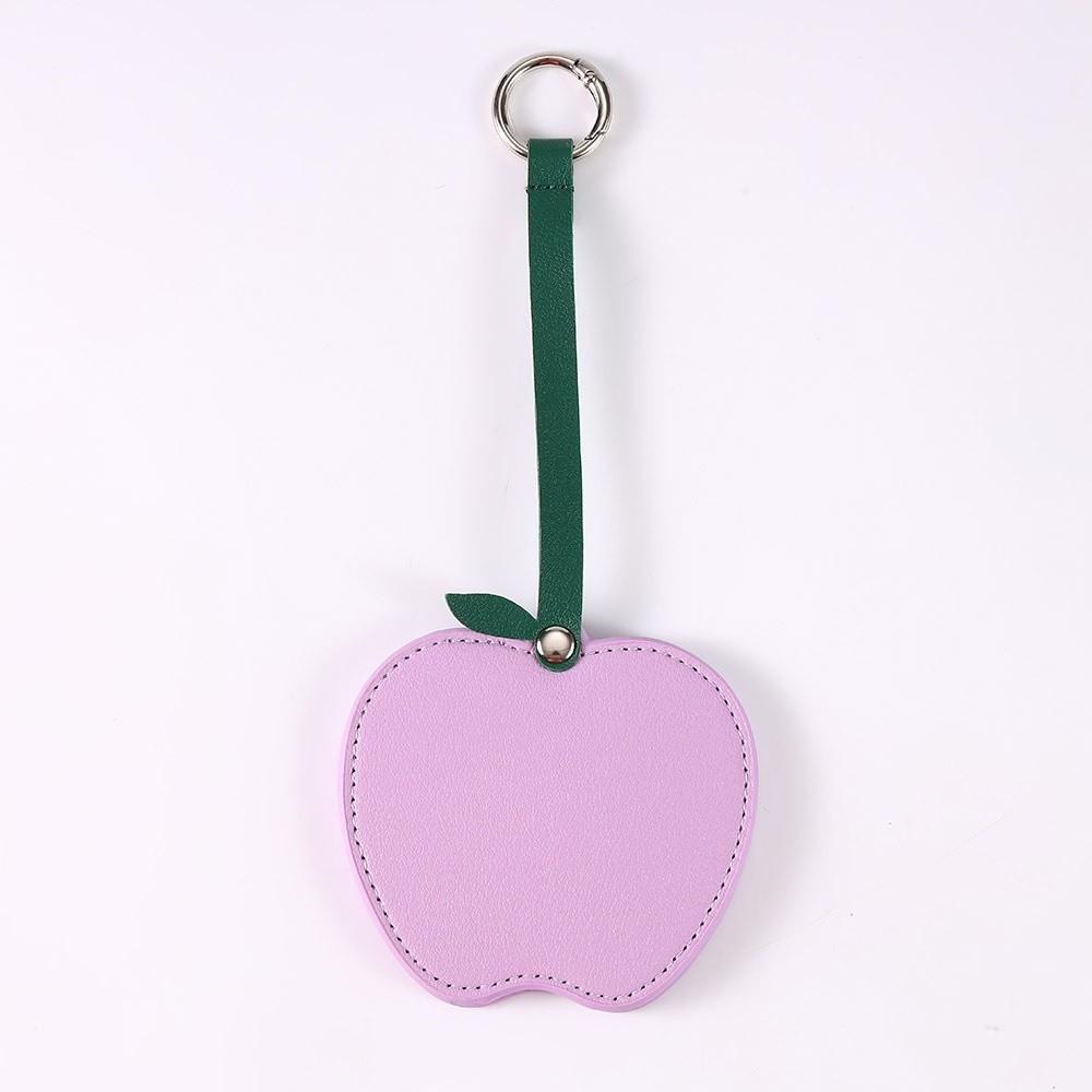 

Korean Style PU Leather Pendant PU Leather Colorul Fruit Keychain Fruit Shape Makeup Mirror Female фіолетовий