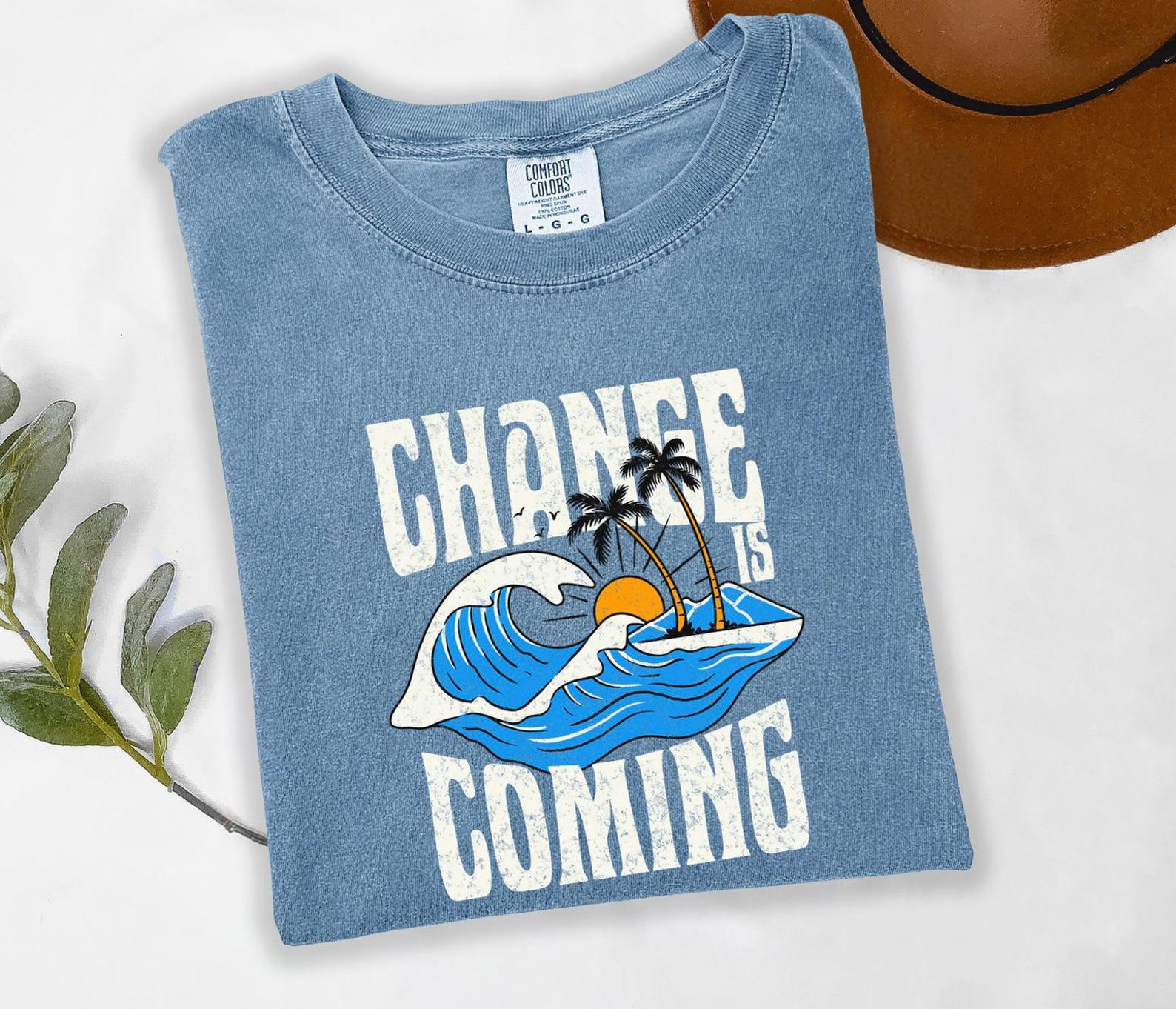 Change is Coming Blue Wave Anti Trump Tshirt, Vote Blue Liberal Democrat Tee, Blue Wave Political Shirt M