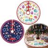 35.43in 4th of July Tree Skirt Easter/Independence Day Reversible Double Sided Print Mat for Holiday Party Decoration