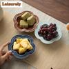 Plum Fragrance Fruit Dishes Retro Pastry Plate Dim Sum Plate Fruit Snack Plate Household Hospitality Dishes Supplies Ornaments